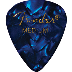 Fender 1980351802 Premium Celluloid 351 Shape Picks, Medium, Blue Moto, 12-Pack