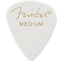Fender 1980351880 Classic Celluloid, White, 351 Shape, Medium, 12 Count