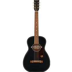Deltoluxe Parlor, Walnut Fingerboard, Tortoiseshell Pickguard, Black Top Black Top