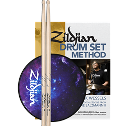 ZDMPK The Zildjian Drum Method is a comprehensive lesson program for beginning drummers, and a new resource for drum teachers to provide beginner students a well-rounded foundation in drumming. This value pack equips new drummers with everything they need - lessons, Zildjian 5A drumsticks and a 6" Graphic Practice Pad - to start their musical journey on the right foot!
