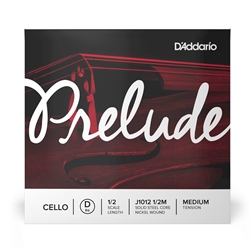 Daddario J101212M D'Addario Prelude Cello Single D String, 1/2 Scale, Medium Tension