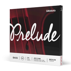 Daddario J61034M D'Addario Prelude Bass String Set, 3/4 Scale, Medium Tension