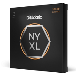 Daddario  NYXL1046-3P Nickel Wound Electric Guitar Strings, Regular Light, 10-46, 3 Sets