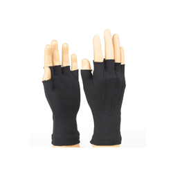 Long Wristed Fingerless Cotton Glove Black