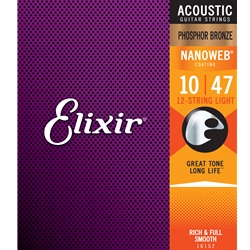 Elixir 16152 NANOWEB 12 String Acoustic Phosphor Bronze LT