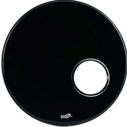 22" Ebony Bass Drum head w/6" Chrome Drum O