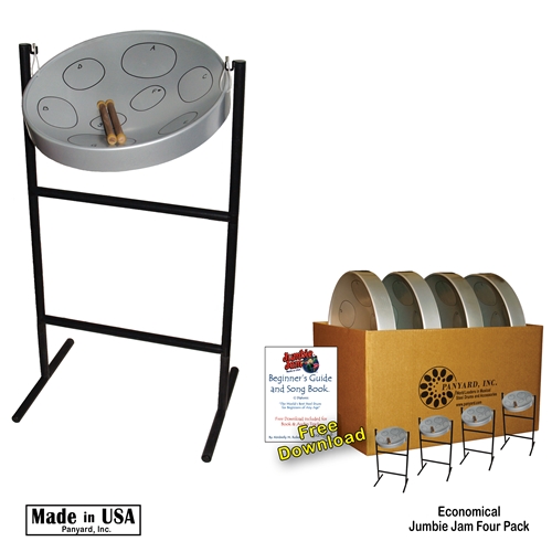 PanYard Jumbie Jam Steel Drum Educators 4-Pack - Tube Floor Stands