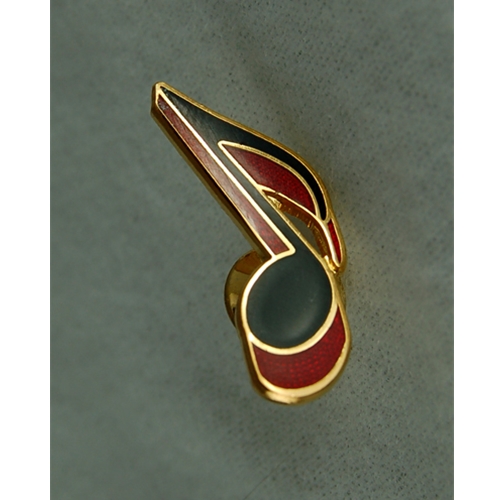 Harmony Jewelry FPP532GRD Eighth Note Pin Gold/Red