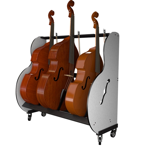 A&S BRBA The Band Room Mobile 3-Double Bass Rack