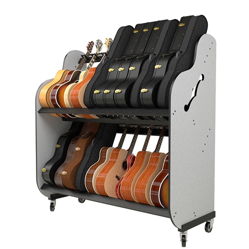 A&S BRD The Band Room Mobile Double-Stack Guitar & Case Rack