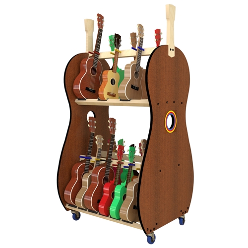 A&S BRU The Band Room Mobile 18-Multi-Size Ukulele Rack
